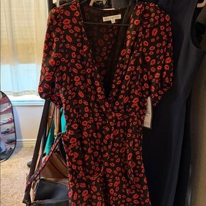 Lala Grace Black & Red Lips Dress